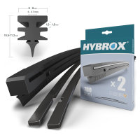 HYBROX Scheibenwischergummi PKW, LKW für Bügelwischer, Breite 6 bis 8 mm